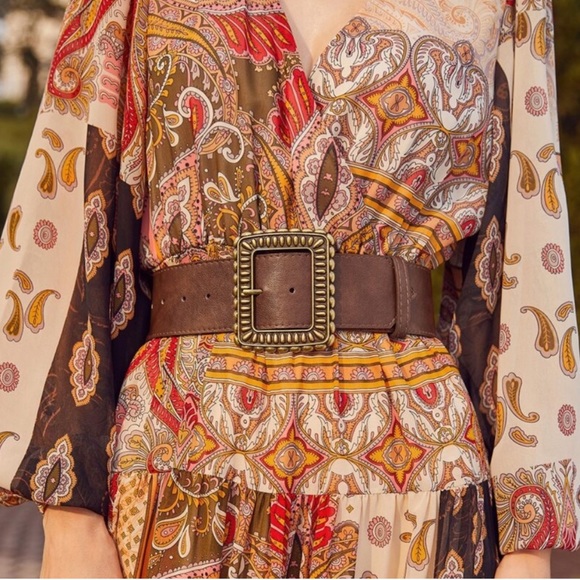 Boho vegan leather buckle belt - Picture 1 of 6